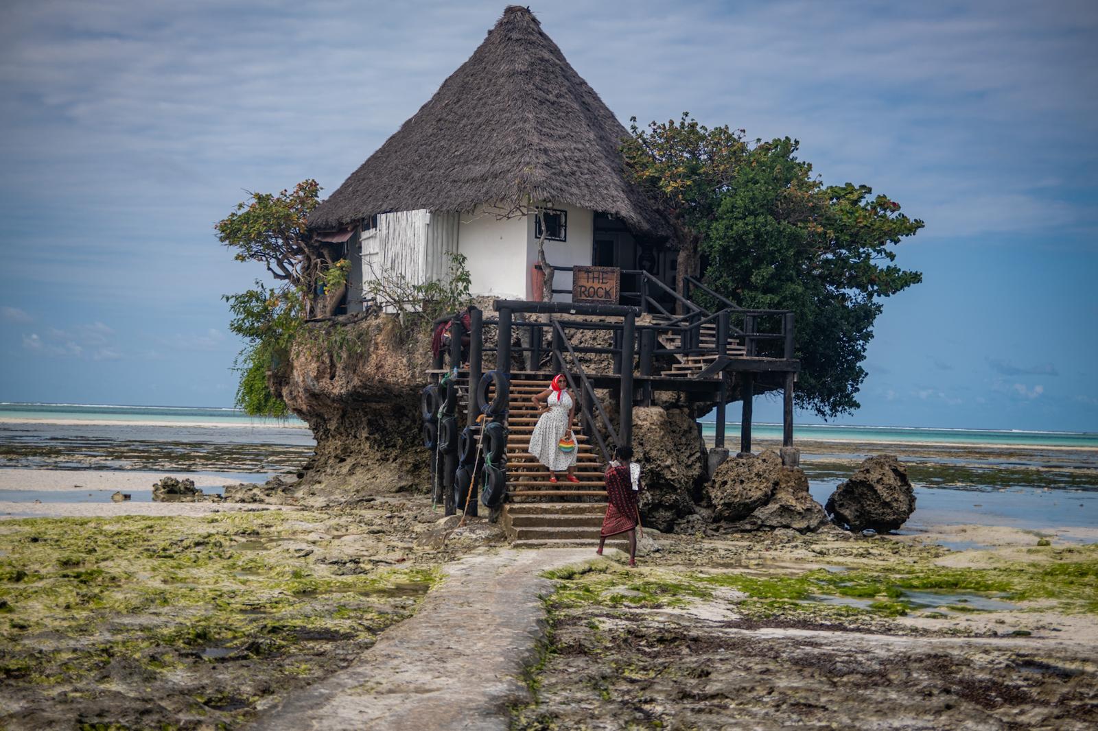 The Rock at Pingwe — walk at low tide, boat at high tide.